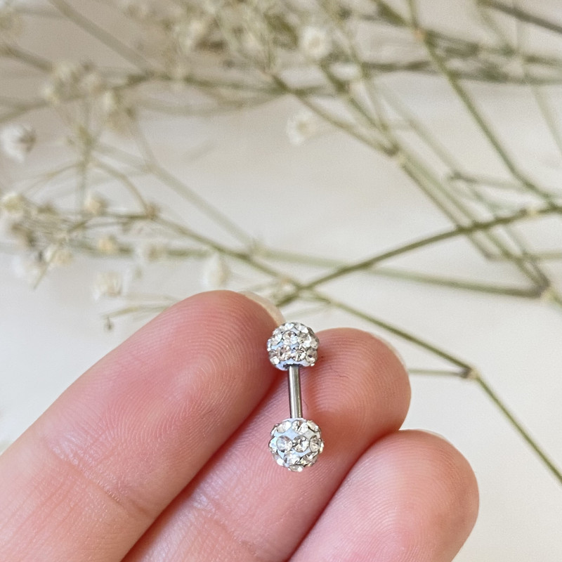 پیرسینگ گوش مدل توپی نگینی