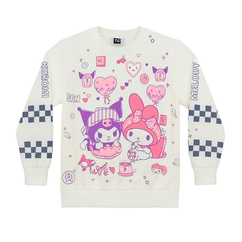 بلوز آستین بلند یقه گرد دخترانه مدل کرومی و ملودی