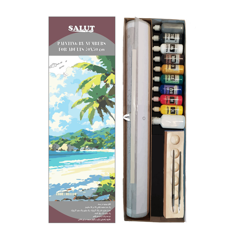 بسته رنگ آمیزی سالوت مدل آکرولیک کد 031119 مجموعه 18 عددی