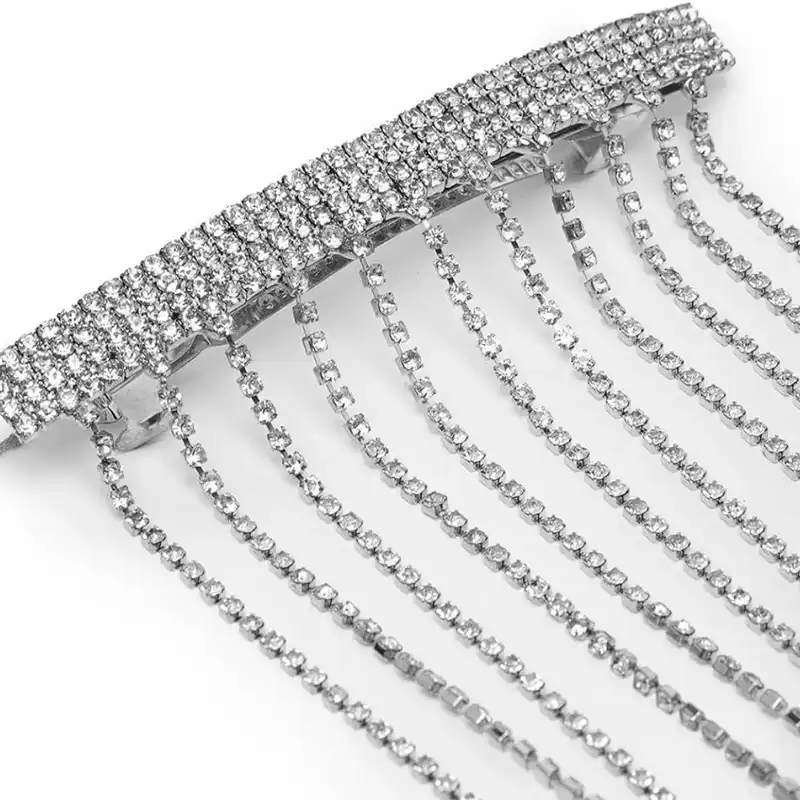 ریسه مو زنانه مدل مجلسی نگینی آبشاری کد Sh88