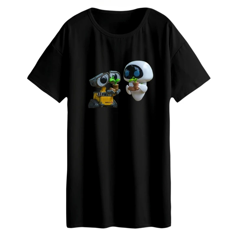 تی شرت لانگ زنانه مدل والی و ربات