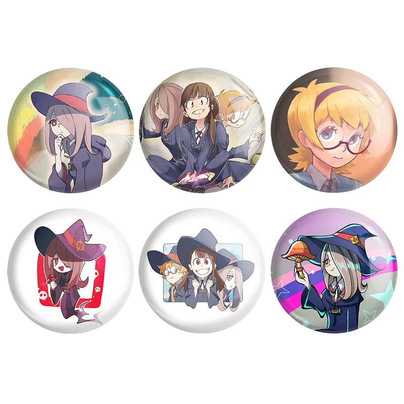 مگنت خندالو طرح انیمه جادوگران کوچک Little Witch Academia کد 1404A مجموعه 6 عددی