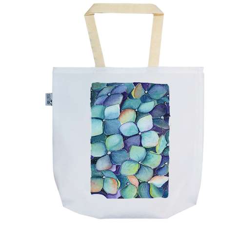 ساک خرید ترمه طراحان ایده مدل گل های فیروزه ای کد nri007B