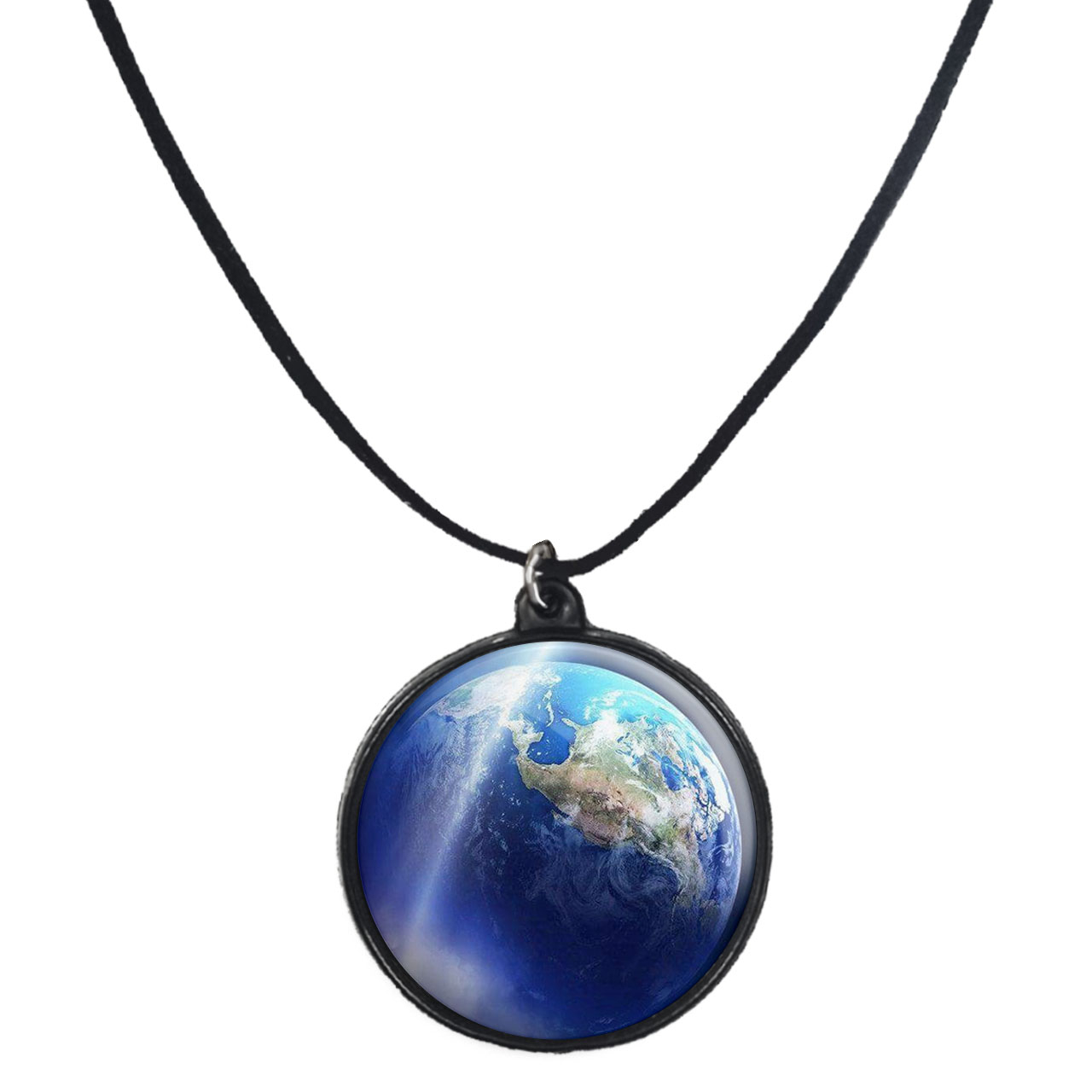 گردنبند پرمانه طرح زمین کد pmb.23488 مدل دو طرفه