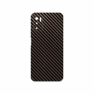 MAHOOT Glossy-Brown-Fiber Cover Sticker for Xiaomi Poco M3 Pro 5G