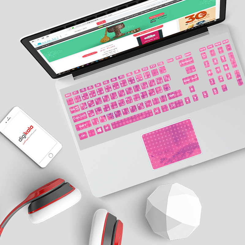  استیکر لپ تاپ مدل 79 hk به همراه برچسب حروف فارسی کیبورد