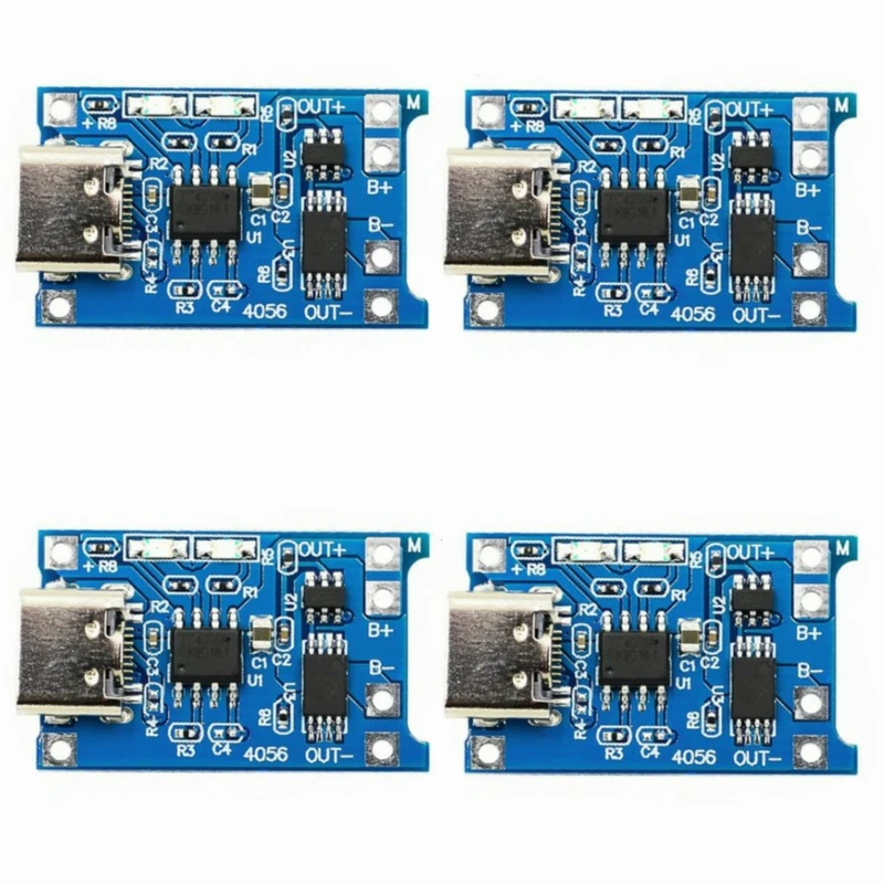 ماژول شارژر باتری مدل TP- 4056 Micro USB TypeC بسته 4 عددی