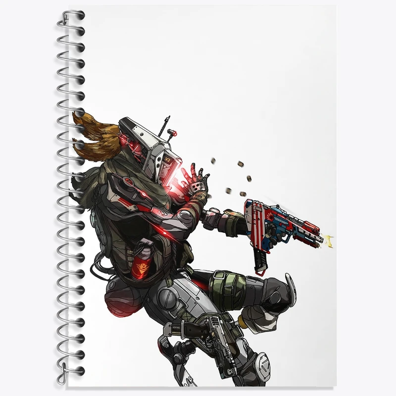 دفتر زبان 50 برگ خندالو مدل دو خط طرح بازی تایتان فال (Titanfall) کد 32591