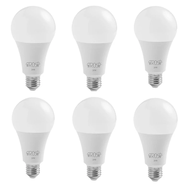 لامپ ال ای دی 20 وات آتروسا مدل حبابی پایه E27 مجموعه 6 عددی 