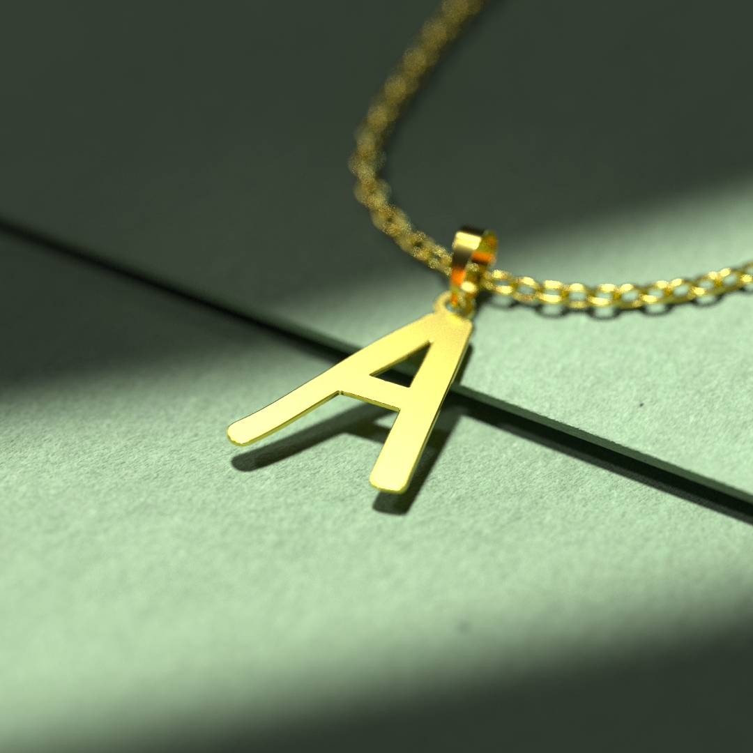 گردنبند طلا 18 عیار زنانه مدوپد مدل حرف A کد H3-1-1209