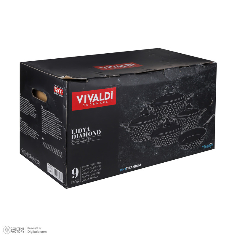 سرویس  پخت و پز 9 پارچه ویوالدی مدل لیدیا کد 9090