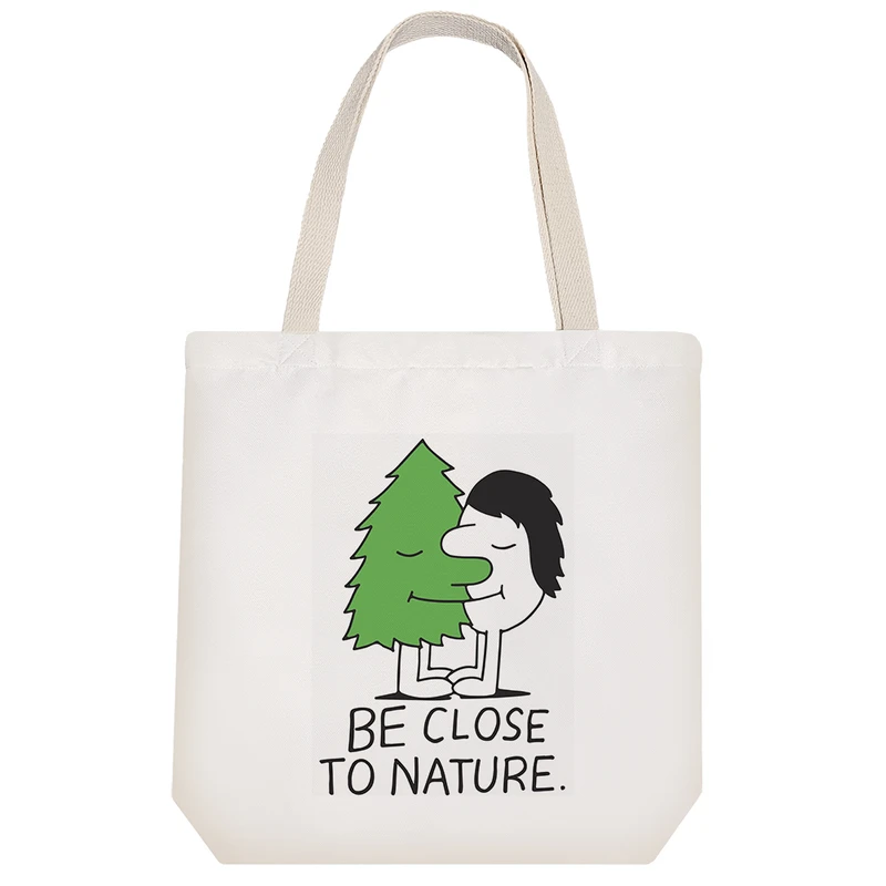 ساک خرید پارچه ای خندالو طرح Be Close To Nature مدل توت بگ کد 6689