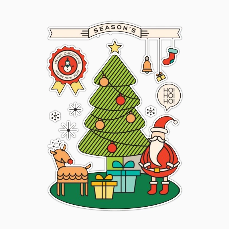 استیکر لپ تاپ و موبایل بووم طرح درخت کریسمس کد MA75