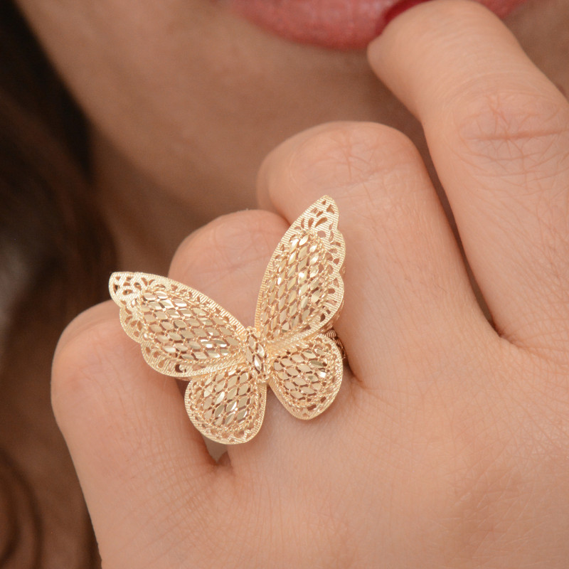 انگشتر طلا 18 عیار زنانه طلای مستجابی مدل پروانه کد 56 انگشتر طلا 18 عیار زنانه طلای مستجابی مدل پروانه کد 56