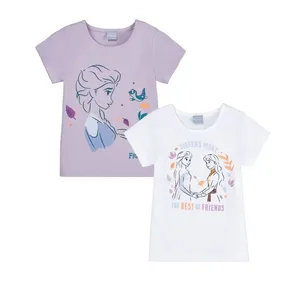 تی شرت آستین کوتاه دخترانه دیزنی مدل پنبه ای کد 8239429 مجموعه 2 عددی