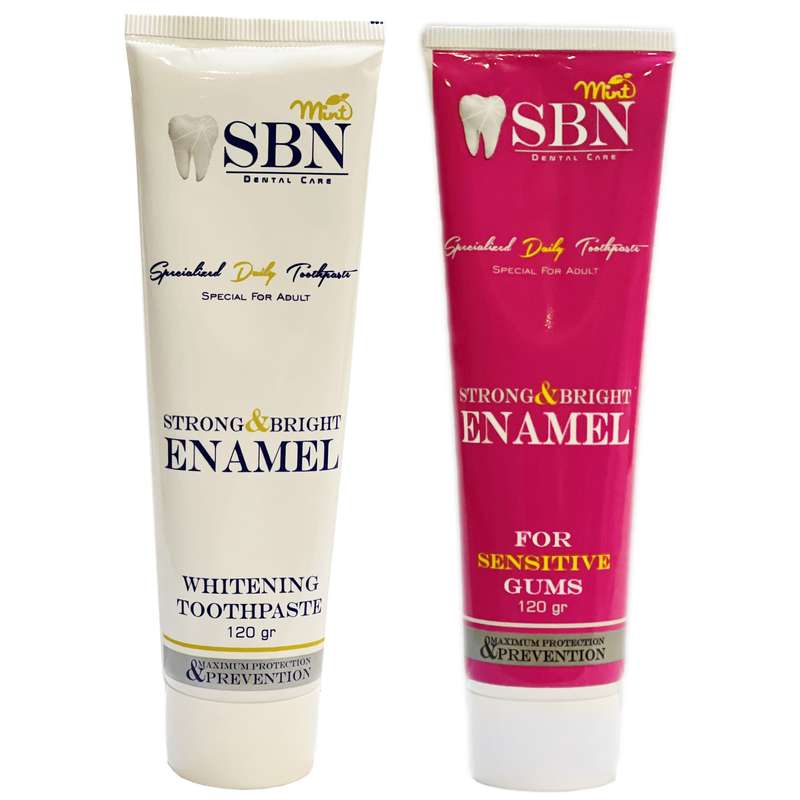 خمیر دندان اس بی ان مدل WHITENING-SENSETIVE وزن 120 گرم مجموعه 2 عددی
