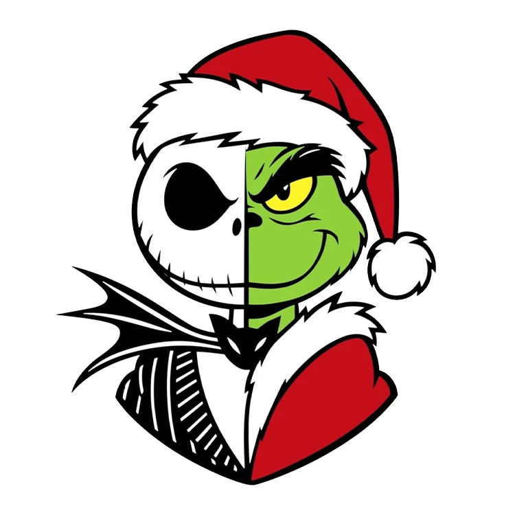 استیکر پارچه و لباس پاد آفرین مدل کریسمس طرح انیمیشن گرینچ کد S3118