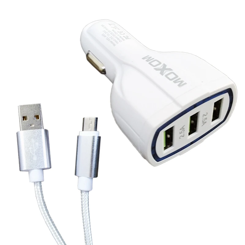 شارژر فندکی موکسوم مدل MX-VC01 به همراه کابل تبدیل micro-usb
