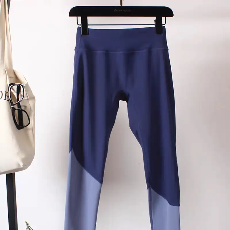 لگینگ ورزشی زنانه مدل کمر گنی 10 سانتی رنگ آبی