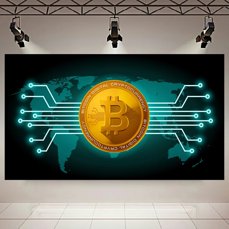 پوستر طرح مخمل بیت کوین مدل شبکه جهانی کد AR304805