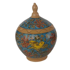 شکلات خوری سفالی مدل گل و مرغ