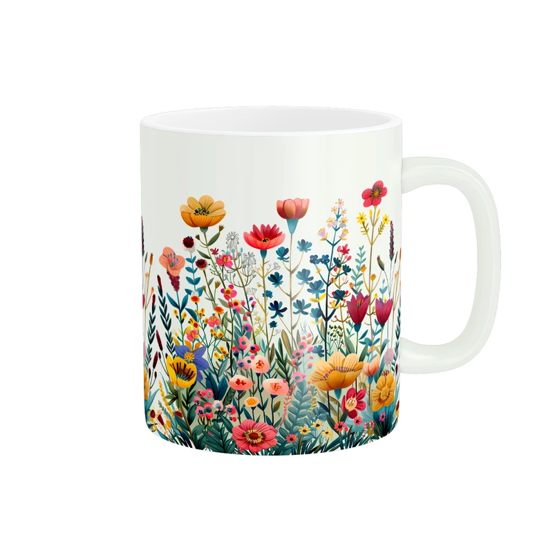 ماگ پادآفرین مدل بهار طرح گل های وحشی کد PM080