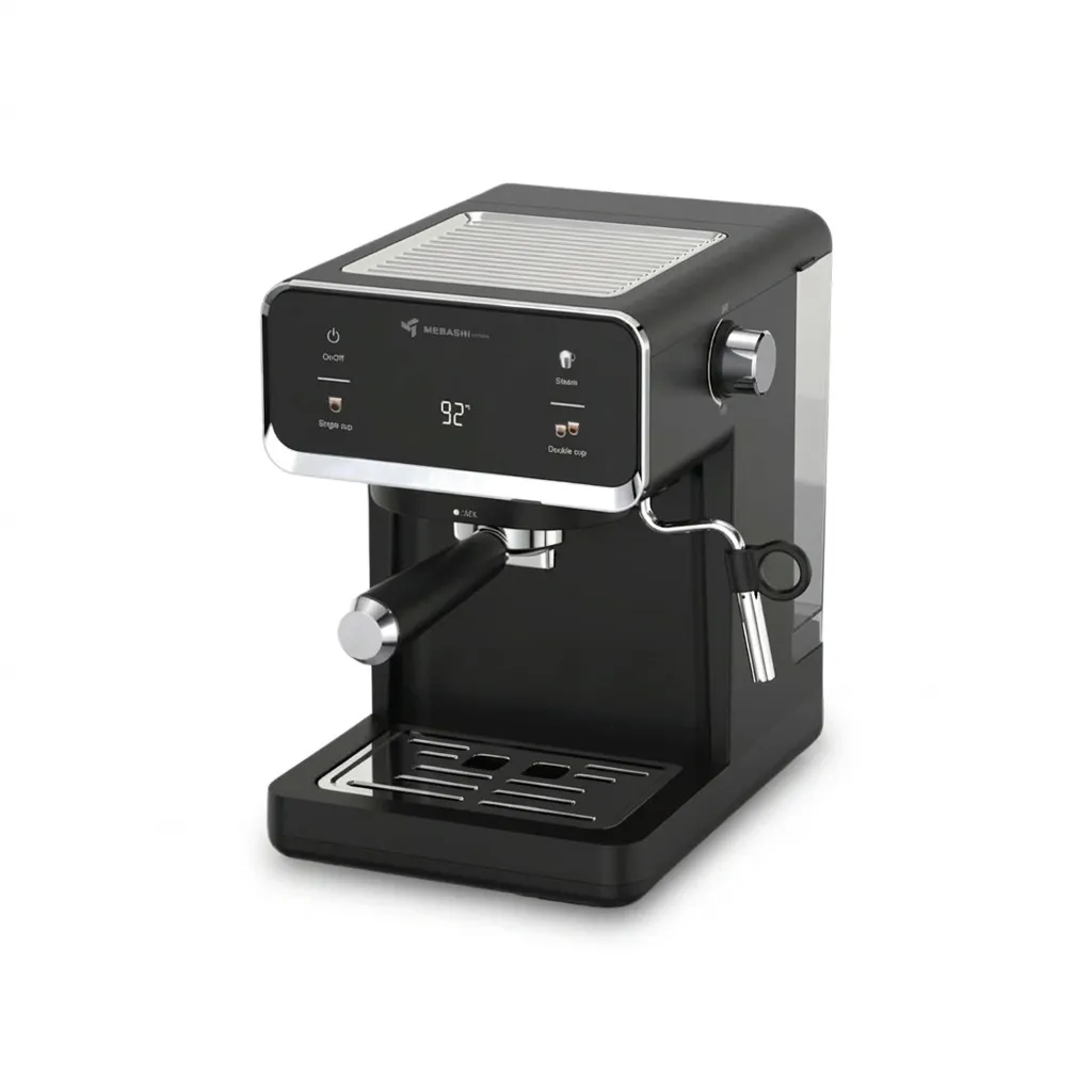اسپرسوساز خانگی 1500 میلی‌لیتر مباشی مدل ME-ECM2117 با فشار بخار 19 بار، قابلیت تهیه اسپرسو، کاپوچینو و لاته و کف‌سازی شیر