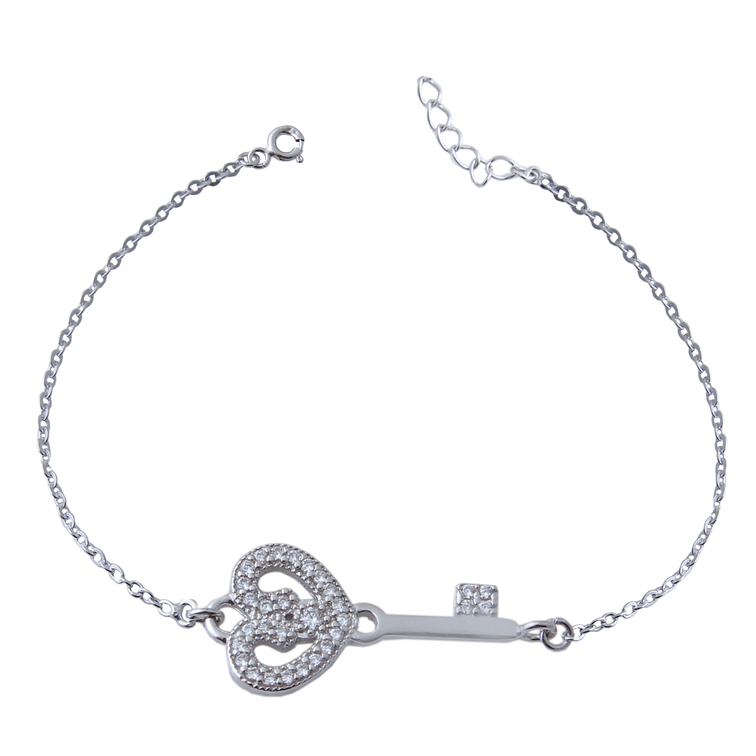  دستبند نقره زنانه بازرگانی میلادی طرح کلید کد DP_338