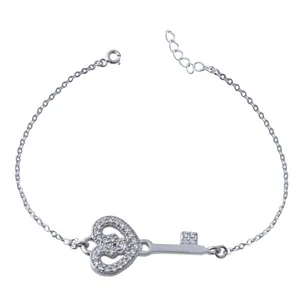    دستبند نقره زنانه بازرگانی میلادی طرح کلید کد DP_338