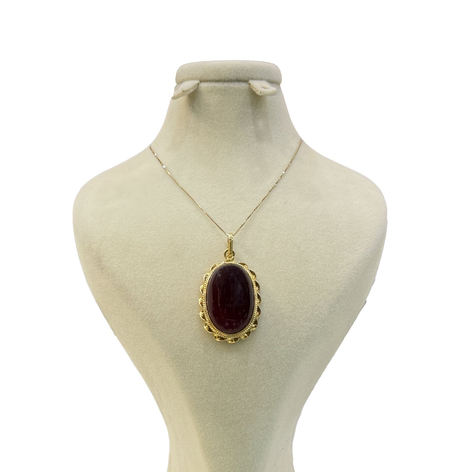 گردنبند نقره زنانه مدل دستساز عقیق طبیعی 44-34 - - 1