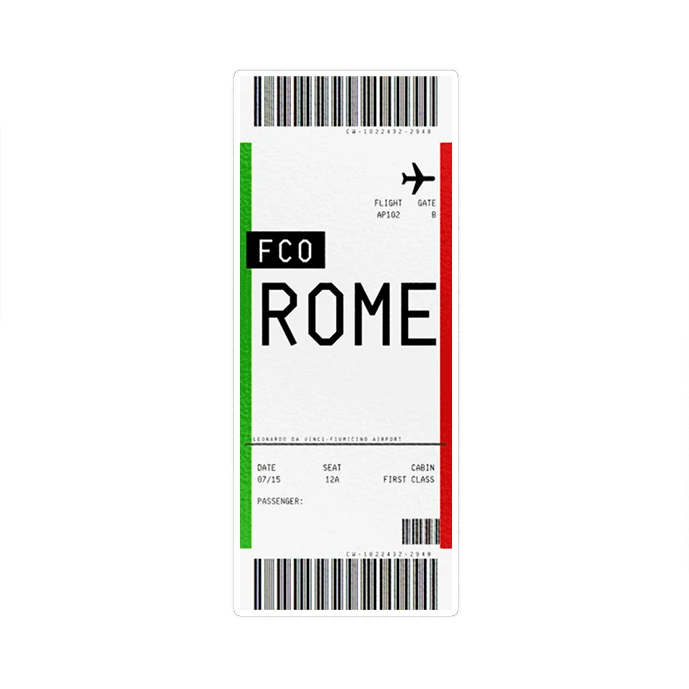 استیکر لپ تاپ ماسا دیزاین طرح تیکت ROME مدل STK1438