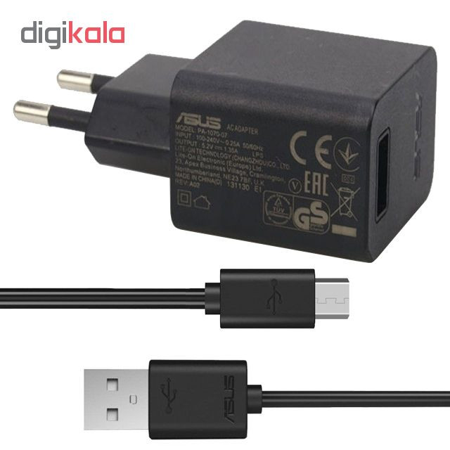 شارژر دیواری ایسوس مدل PA-1070-07 به همراه کابل تبدیل microUSB