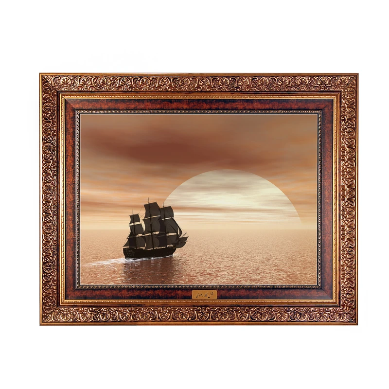 تابلو فرش ماشینی نقش نگار رضوی طرح منظره کد 6140C