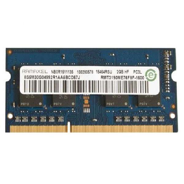 رم لپ تاپ DDR3L تک کاناله 1600 مگاهرتز CL11 رامکسل مدل PC3L-12800 ظرفیت 2 گیگابایت