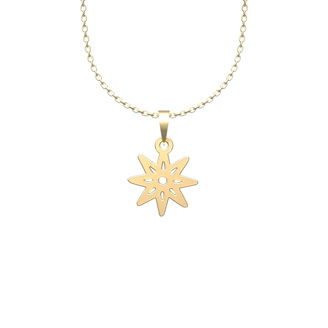 گردنبند طلا 18 عیار زنانه مدوپد مدل خورشید کد A3-1-1041 -  - 5