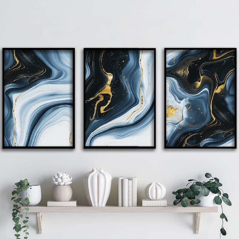 تابلو آتریسا طرح آبستره مدل ATA106 مجموعه 3 عددی 