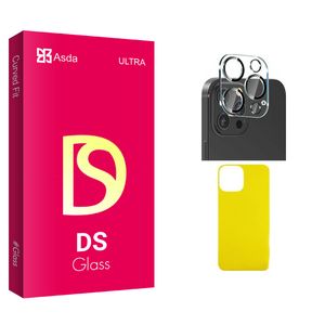 محافظ پشت گوشی آسدا مدل DS Glass FLL مناسب برای گوشی موبایل اپل iPhone 13 ProMax  به همراه محافظ لنز دوربین