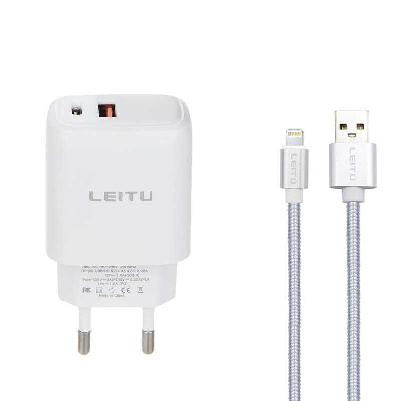 شارژر دیواری لیتو مدل LH-13 به همراه کابل تبدیل لایتنینگ