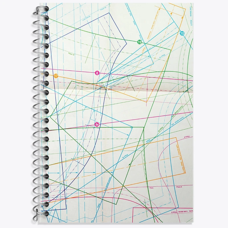 دفتر زبان 50 برگ خندالو مدل سه خط طرح الگو خیاطی کد F1525