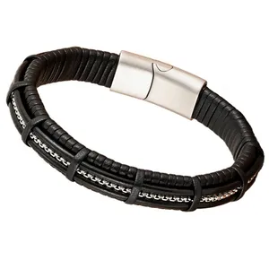 دستبند مردانه گالری گوهرسنگ مدل چرمی کد OT_453