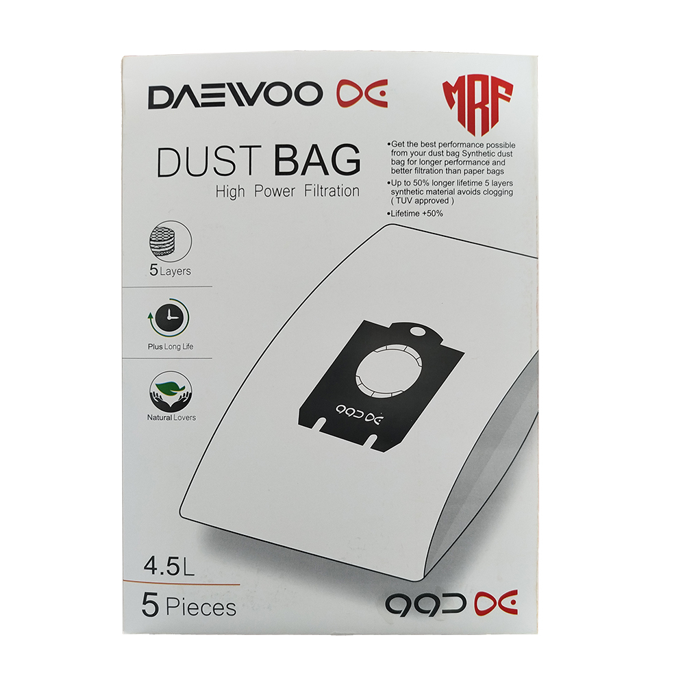 کیسه جاروبرقی دوو مدل espero DVC-LH22R میکرو فیلتر5لایه مناسب جاروبرقی دوو اسپرو بسته 5 عددی