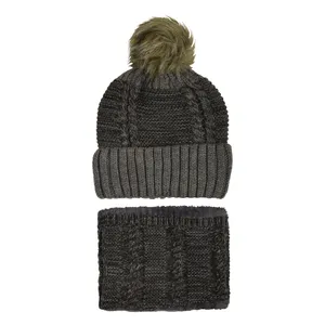 ست کلاه و شال گردن بافتنی بچگانه مدل P4-1034