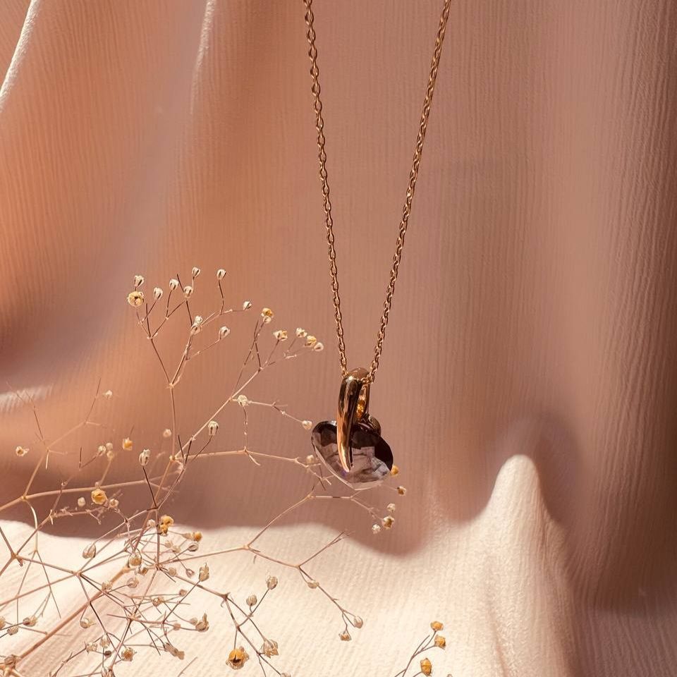 آویز گردنبند زنانه ژوپینگ مدل قلب سوارسکی -  - 2