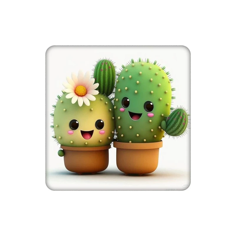 زیرلیوانی طرح زوج کاکتوس خوشحال کد 3348278