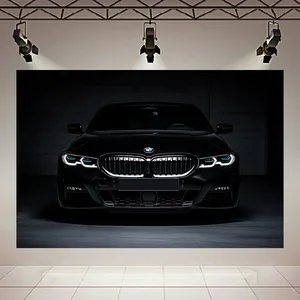 تابلو بوم طرح مخمل BMW مدل مشکی براق کد PD130898