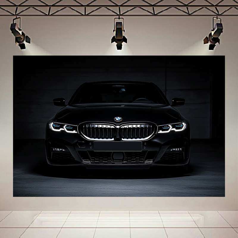 استیکر طرح BMW مدل مشکی براق کد AR305693