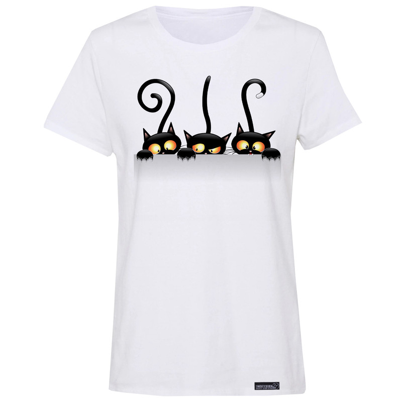 تی شرت آستین کوتاه زنانه 27 مدل Cat Three کد MH923