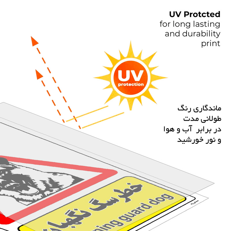 برچسب ایمنی مستر راد طرح خطر سگ نگهبان مدل HSE-OSHA-202