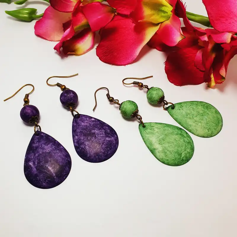 گوشواره زنانه مدل آبرنگی 512