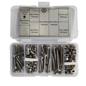 پیچ و مهره و واشر استیل کد M5 بسته 150 عددی